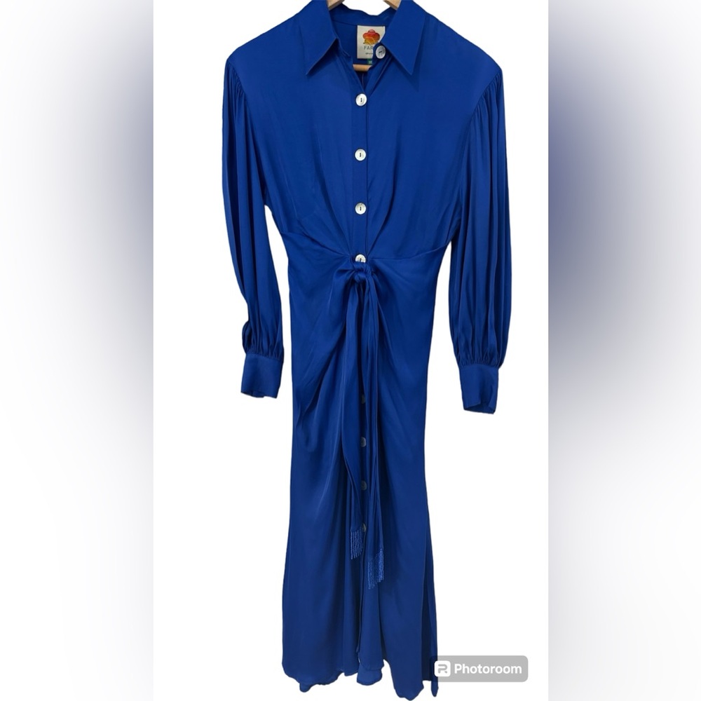 Farm Rio Long Sleeve Beaded Waist Belt Shirtdress
Blue XXS - Picture 2 of 7